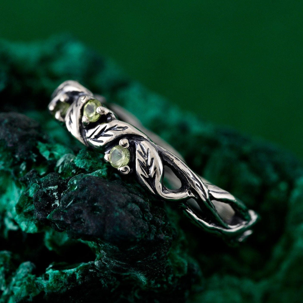 Custom Birthstone Ring Forest Fairy With Text Inside- Personalized Enchanted Gift