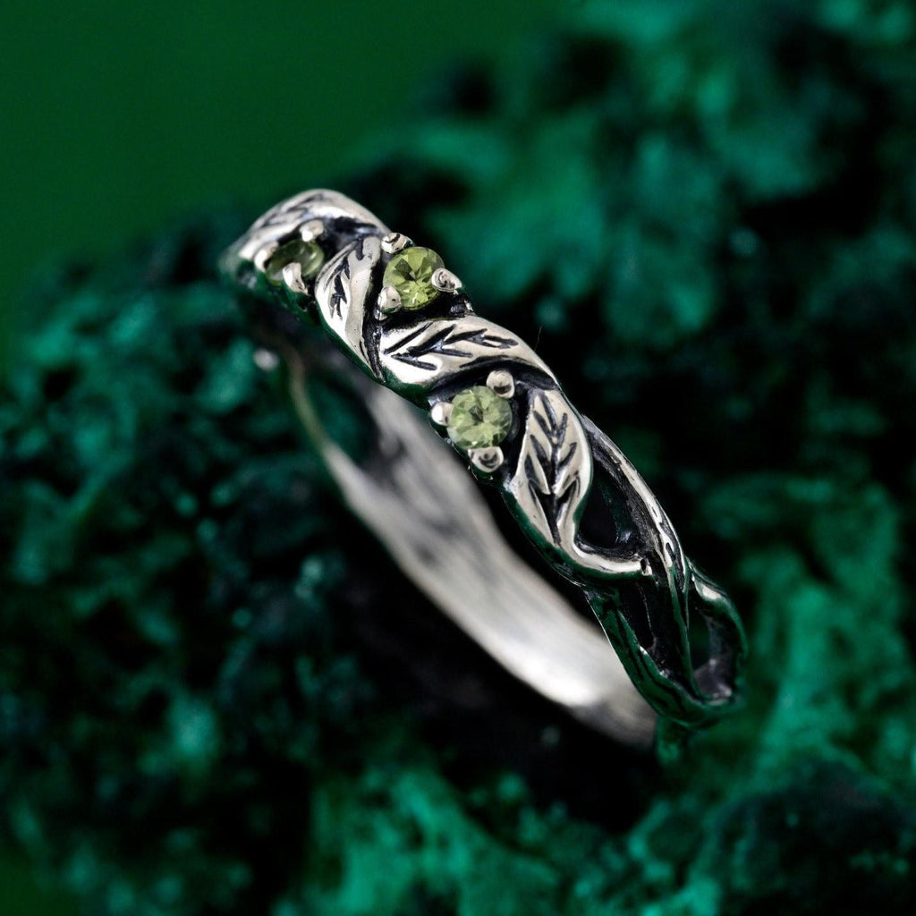 Custom Birthstone Ring Forest Fairy With Text Inside- Personalized Enchanted Gift