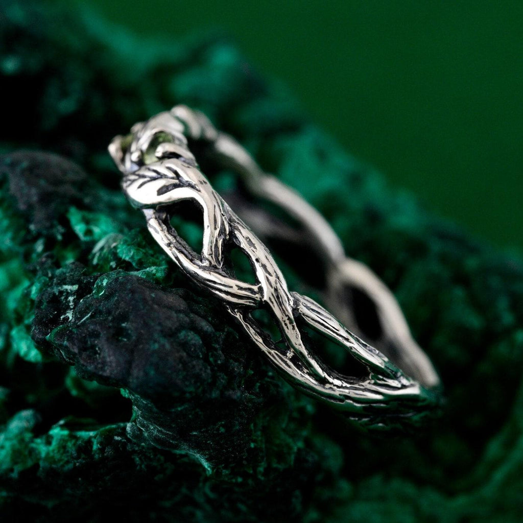 Custom Birthstone Ring Forest Fairy With Text Inside- Personalized Enchanted Gift