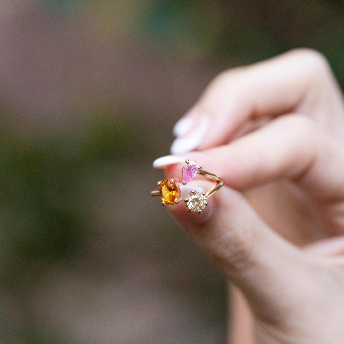 Custom 3 Stone Ring, Pick Your Own Three Stone Family Tree Gemstone Ring, Multi Shape Gemstone Ring, Birthstone Ring Jewelry