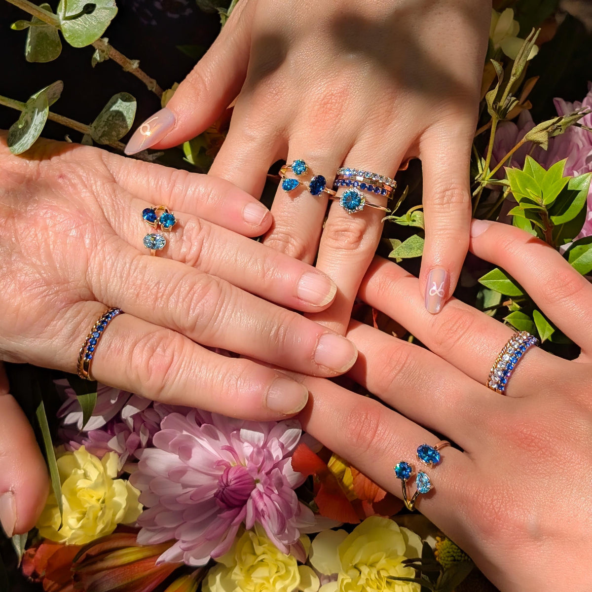 Custom 3 Stone Ring, Pick Your Own Three Stone Family Tree Gemstone Ring, Multi Shape Gemstone Ring, Birthstone Ring Jewelry