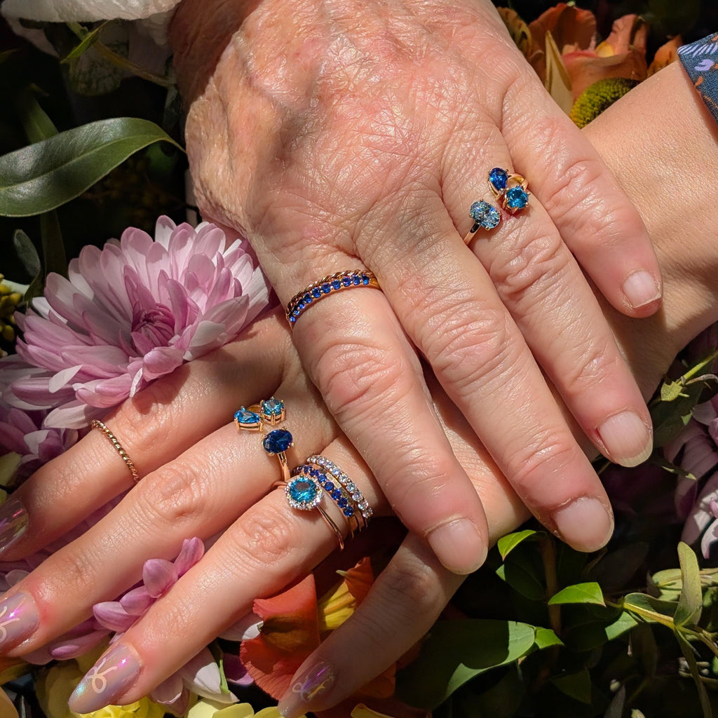 Custom 3 Stone Ring, Pick Your Own Three Stone Family Tree Gemstone Ring, Multi Shape Gemstone Ring, Birthstone Ring Jewelry