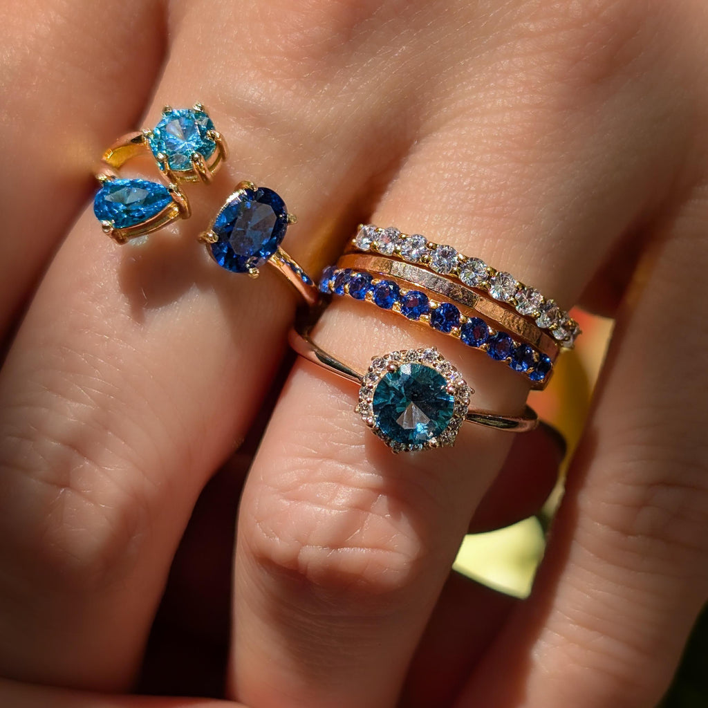 Custom 3 Stone Ring, Pick Your Own Three Stone Family Tree Gemstone Ring, Multi Shape Gemstone Ring, Birthstone Ring Jewelry