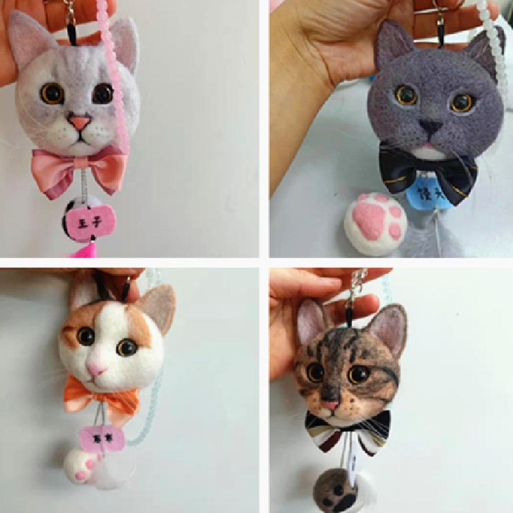 Needle Felted Cat Car Pendant, Custom Needle Felting Pet Car Accessories, Handmade Gift for Pet Lovers