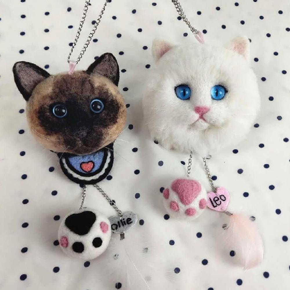 Custom Car Accessories for Cat Lovers, Rear View Mirror Accessories, Custom Needle Felted Car Accessories