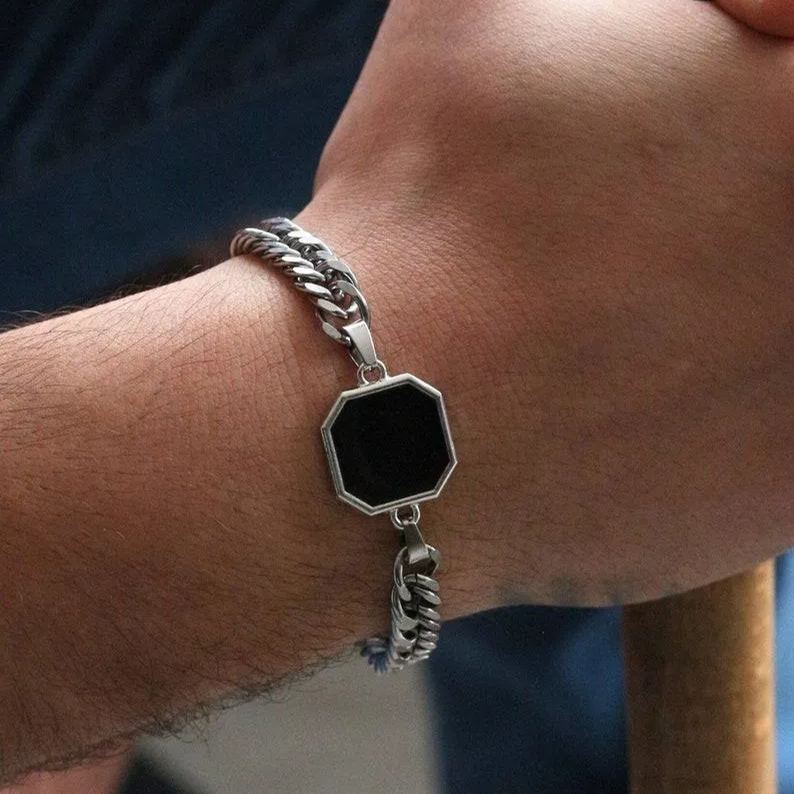 Personalized Temperature-Sensitive Photo Bracelet Magic Photo Men's Bracelet Which Changes Color With Temperature Best Gift For Him
