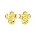 Camellia Collection Petal Relief Earrings 14k Gold Plated