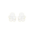Pansy Collection Flower Shape White Earrings With Pearl