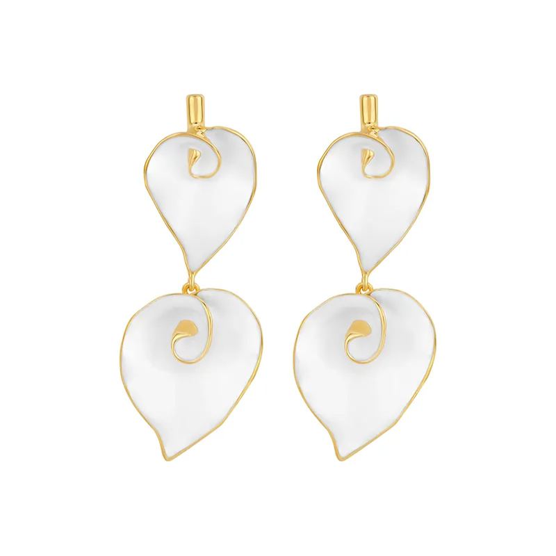 Calla Lily Collection White Bifloral Earrings