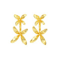 Orchids Collection Bifloral Drop Earrings 14k Gold Plated