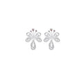 Butterfly Pea Collection Silver Flower Drop Earrings Small Size