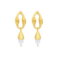 Equisetum Collection Hoop Pearl Earrings