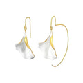 Orchids Collection Asymmetrical White Petal Earrings