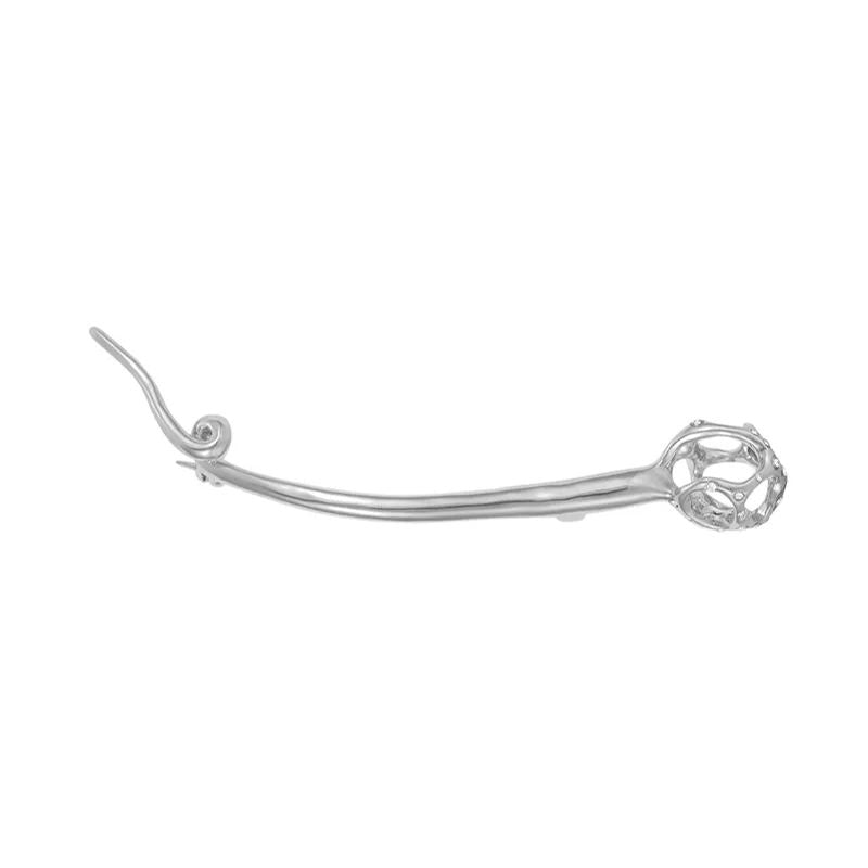 Texture Collection Silver End Of Curve Brooch