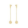 Texture Collection Long Drop Earrings With Crystal