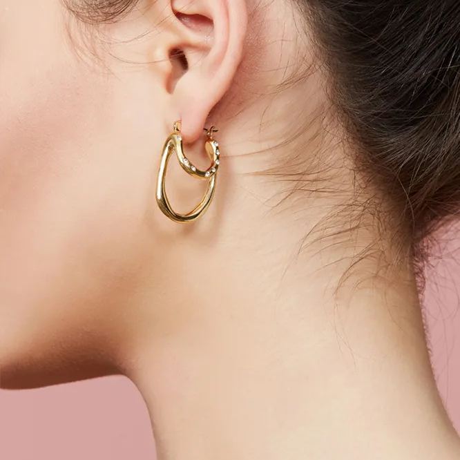 Curvilinear Collection Wrap Around Folding Curve Earrings