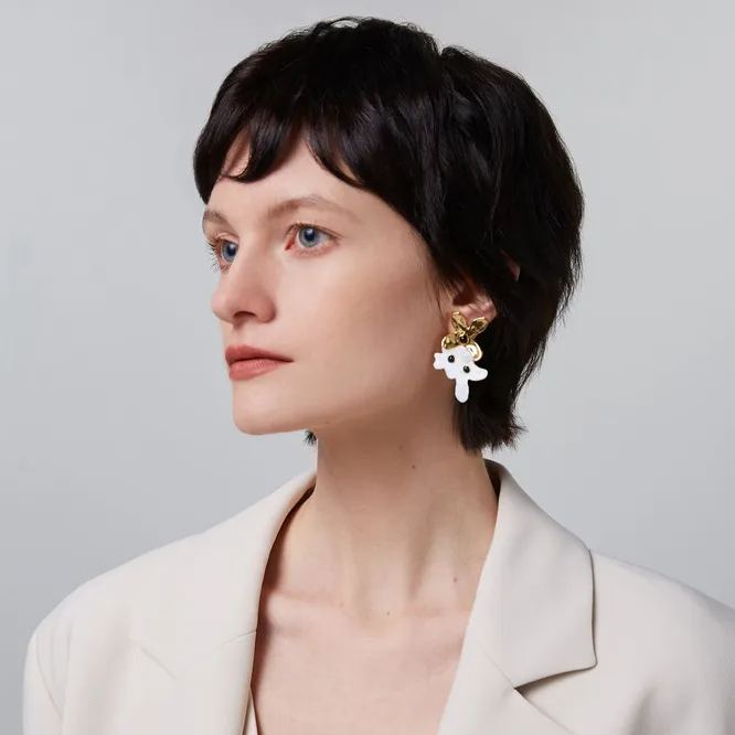 Hydrangea Collection Bifloral Two-Tone Earrings