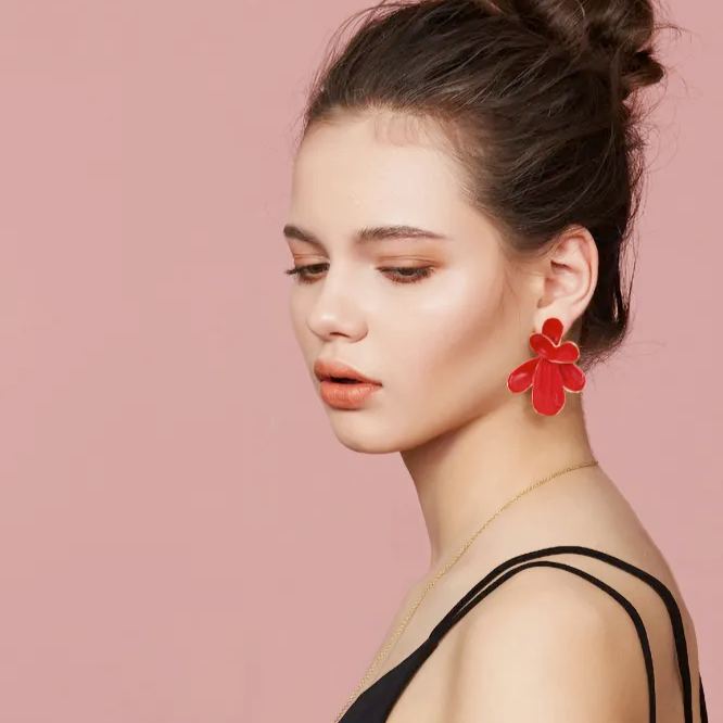 Petals Collection Red Petals Studs Earrings