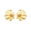 Tulip Collection Flower Ear Hook With White Corundum