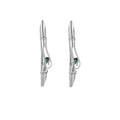 Bamboo Collection Splitting Bamboo With Zircon Earrings