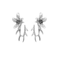Five Petals Connect With Thorn Detachable Silver Earrings