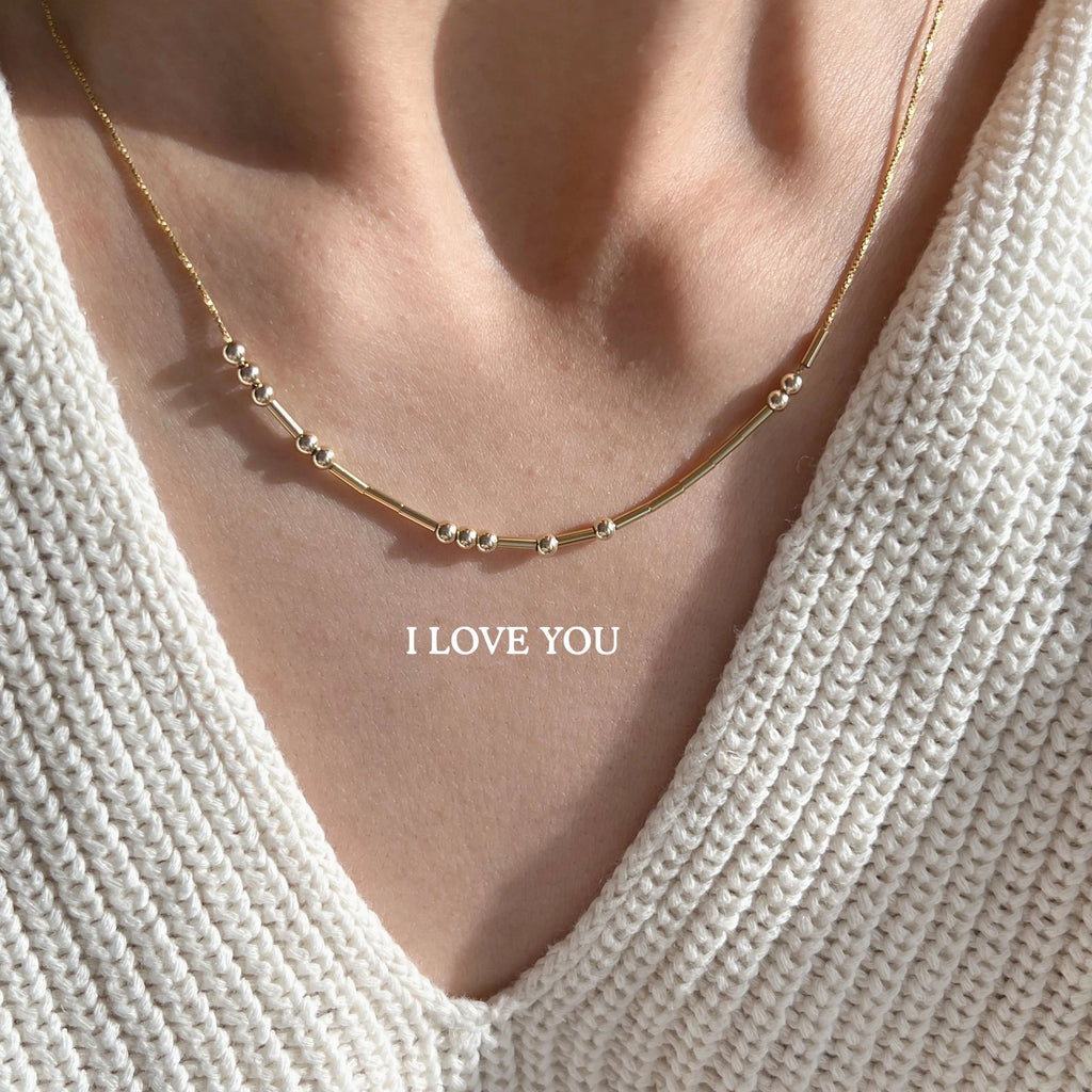 Morse Code Necklace Personalized Necklace Custom Secret Message Gift