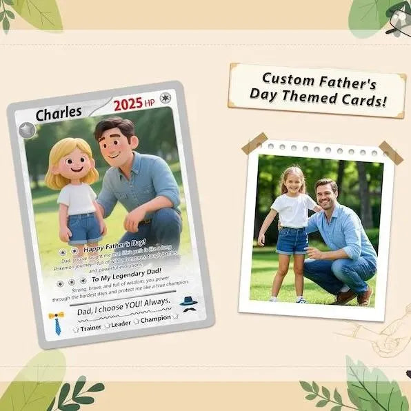 Father's Day Poke Card, Custom Poke Card, Gift For dad, Father's Day Gift, Custom Poke Present