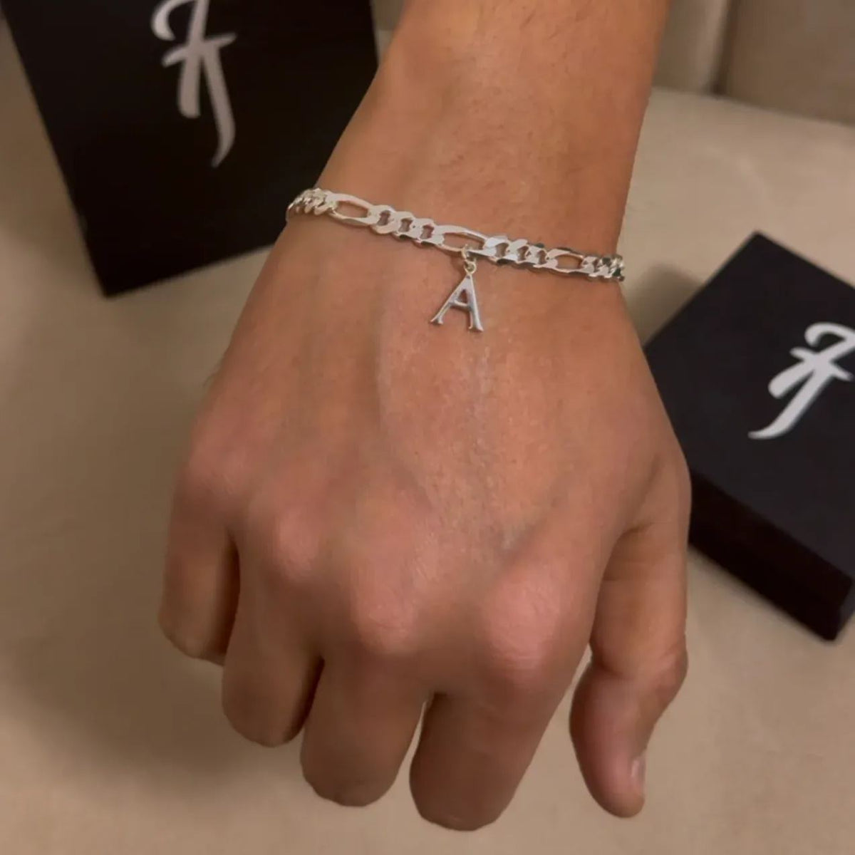 Men's Bracelet With Initial Gift for Husband