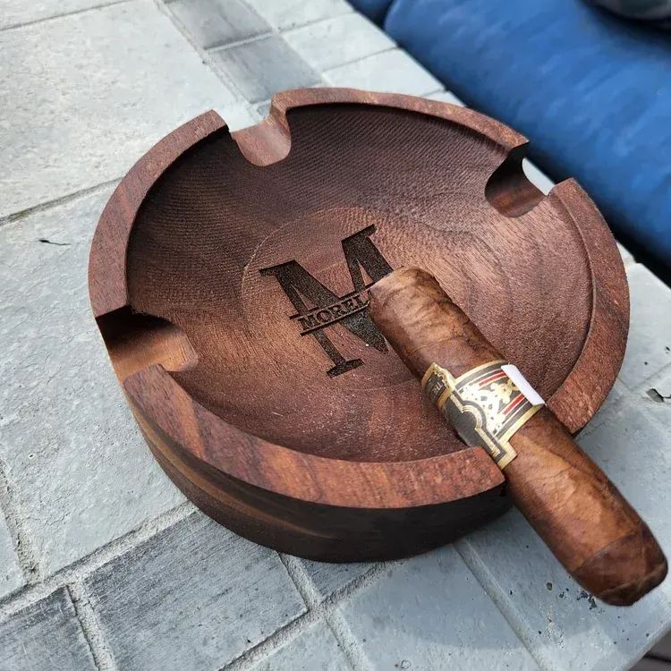 Personalized Name Ashtray with Monogram & Name Personalized Custom Gift for Smokers, Father's Day Gift for Him