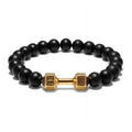 Metal Dumbbell Beads Bracelet Fitness Jewelry for Weightlifting Enthusiasts Sporty Accessory