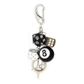 8 Ball Keychain Star Dice Billiards Keychain Lucky Magic 8 Ball Keychain Bag backpack Purse Charm