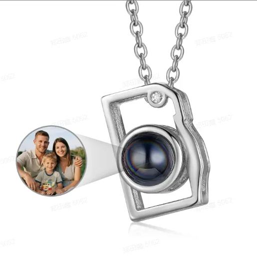 Custom Photo Necklace Projection Creative Camera Shape Gifts Anniversary Gifts for Her