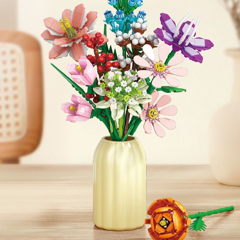 Flower Bouquet Building Blocks Collectible Floral Countdown Gift 12 Days of Christmas