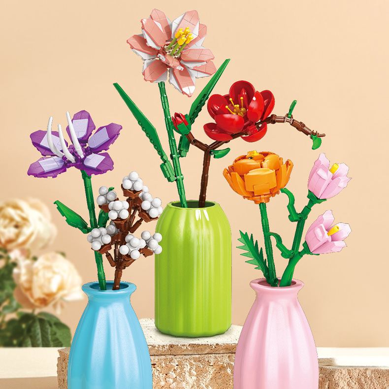 Flower Bouquet Building Blocks Collectible Floral Countdown Gift 12 Days of Christmas