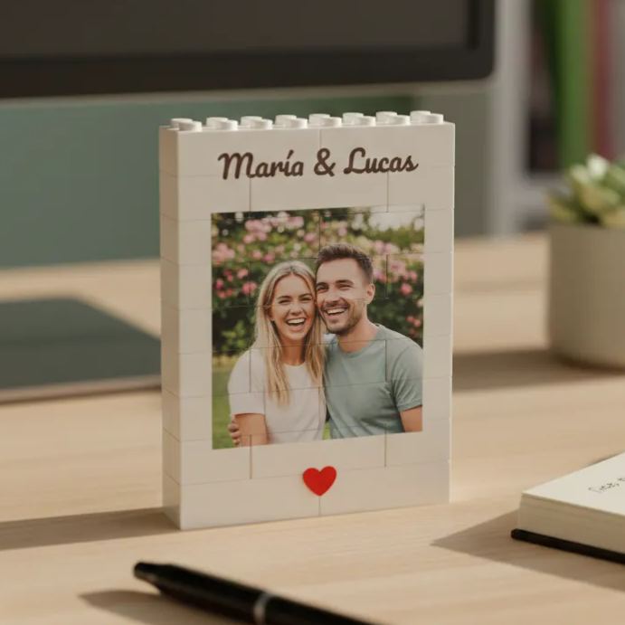 Custom Photo Building Brick Puzzle Personalised Blocks Puzzle Romantic Couple Gift Valentine's Day Gift for Lovers