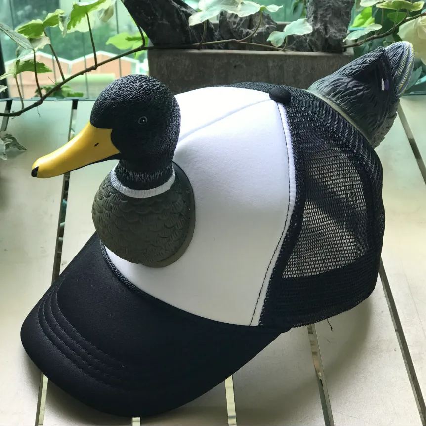 Funny Duck Trucker Hat 3D Mallard Gag Gift Baseball Cap Breathable Mesh Sun Visor Outdoor Party Decoration Unisex