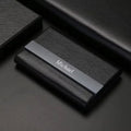 A Customizable Text Leather Stainless Steel Business Card Holder with a Comfortable Grip, Magnetic Flap And Sleek Modern Design That Is Durable And Stylish for Office Or Professional Use