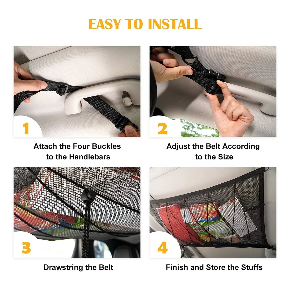 Car Ceiling Cargo Net, Car Ceiling Cargo Net Pocket, Double-Layer Mesh Car Roof Storage Organizer,Truck SUV Travel Long Road Trip Camping Interior Accessories