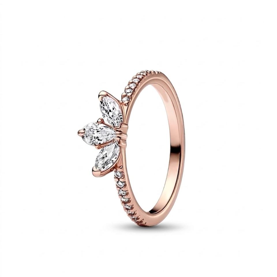 Friendship Ring Women Marquise Leaf Band Stackable Crystal Cluster Ring Sisterhood Best Friend Birthday Jewelry Gift