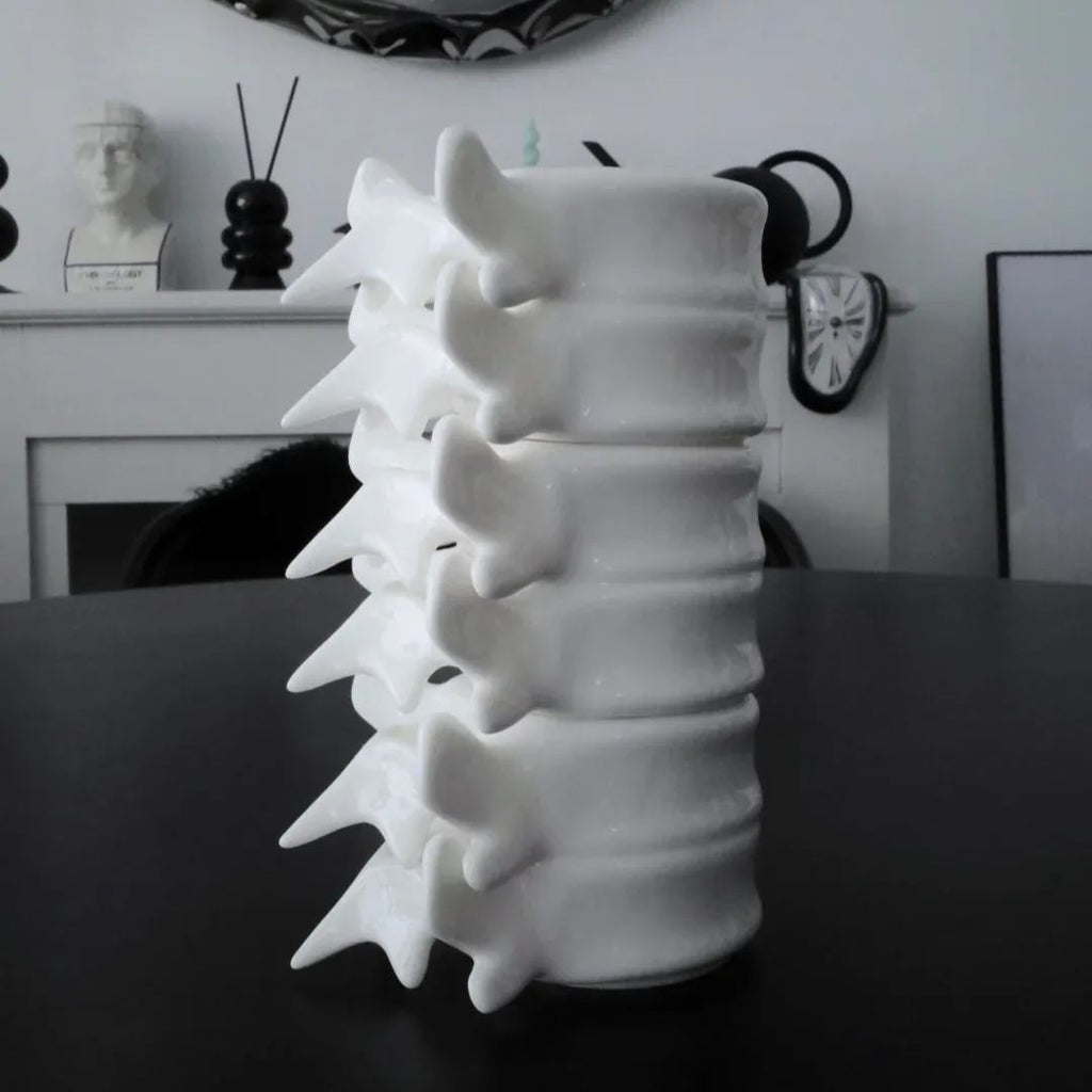 Spine Coffee Cup Mug Ceramic Vertebrae Shaped Mug Artistic Spine Bone Handle Coffee Cup Gothic Decor Halloween Medical Student Doctor Gift