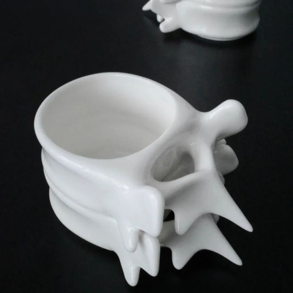 Spine Coffee Cup Mug Ceramic Vertebrae Shaped Mug Artistic Spine Bone Handle Coffee Cup Gothic Decor Halloween Medical Student Doctor Gift
