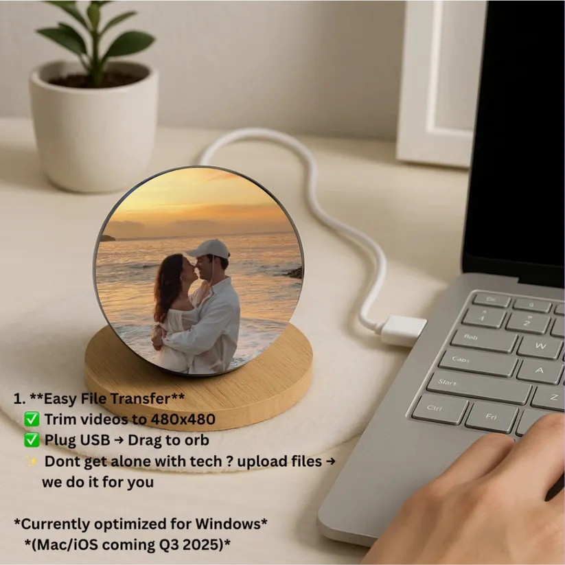2.7inch Crystal Ball with Electronic Display DIY Video Import Possible Unique Gift for Home & Office Light-Up Sphere Christmas Gift