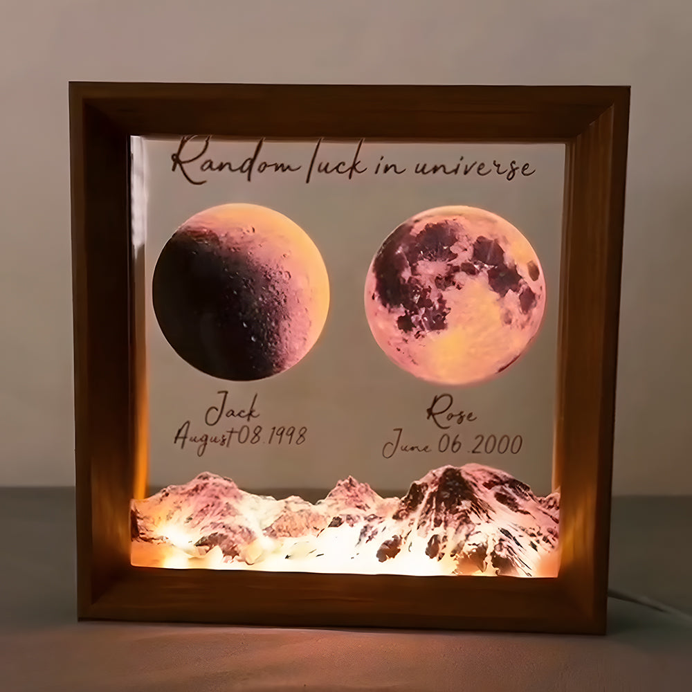 Custom Moon Phases LED Frame Light Birth Moon Night Light Gifts for Lovers