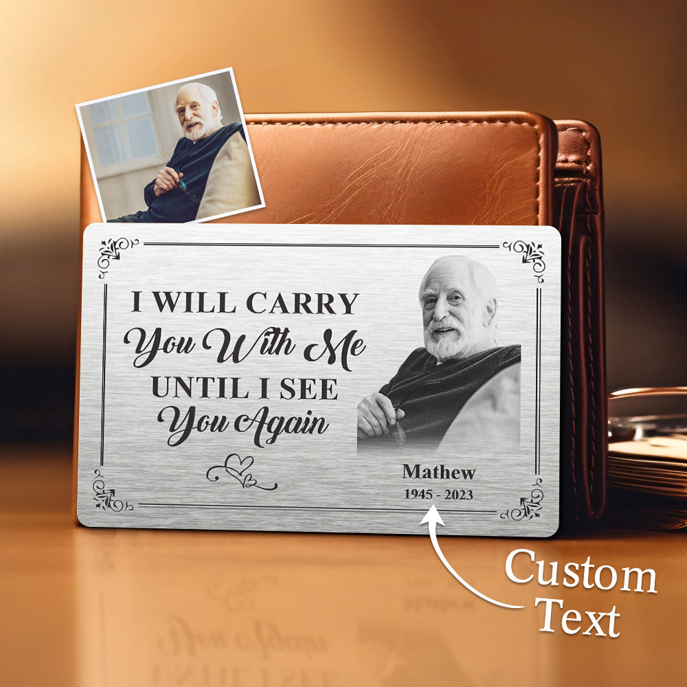 Men's Wallet Set, Personalized Wallet, Photo Wallet with Engraving Wallet Card for Farther's Day