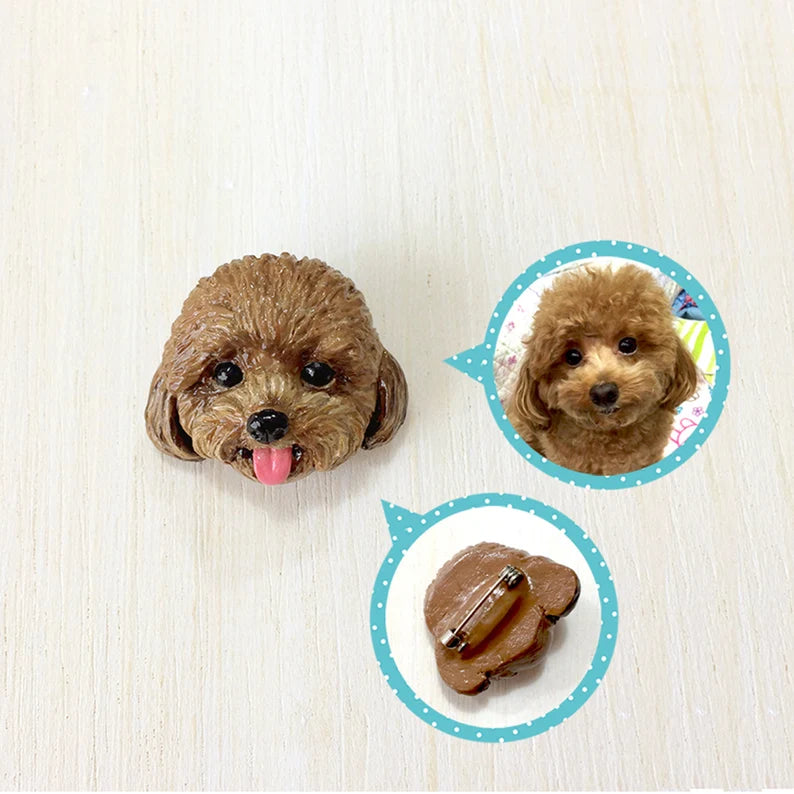 Custom Pet Brooch Handcrafted Personalized Clay Brooch for Pet Lovers