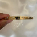 18K Gold Celestial Cuff Bracelet Set  Gold Plated Bangels Sun Stars Carved Bracelet Classic Stacking Bangles