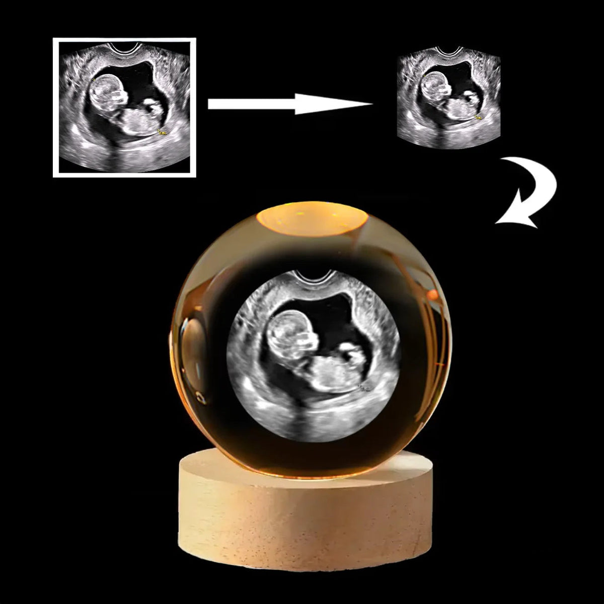 Custom Photo Crystal Ball Night Light Personalized Photo Crystal Light Gift for Pet Lovers