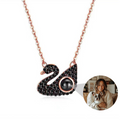 Custom Black Swan Projection Photo Necklace Gifts for Girlfriend