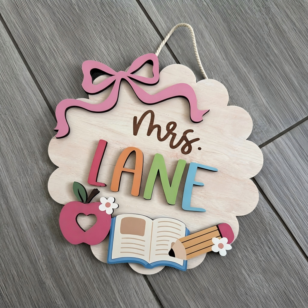 Personalized 3D Teacher Door Sign: Back to School Classroom Decor