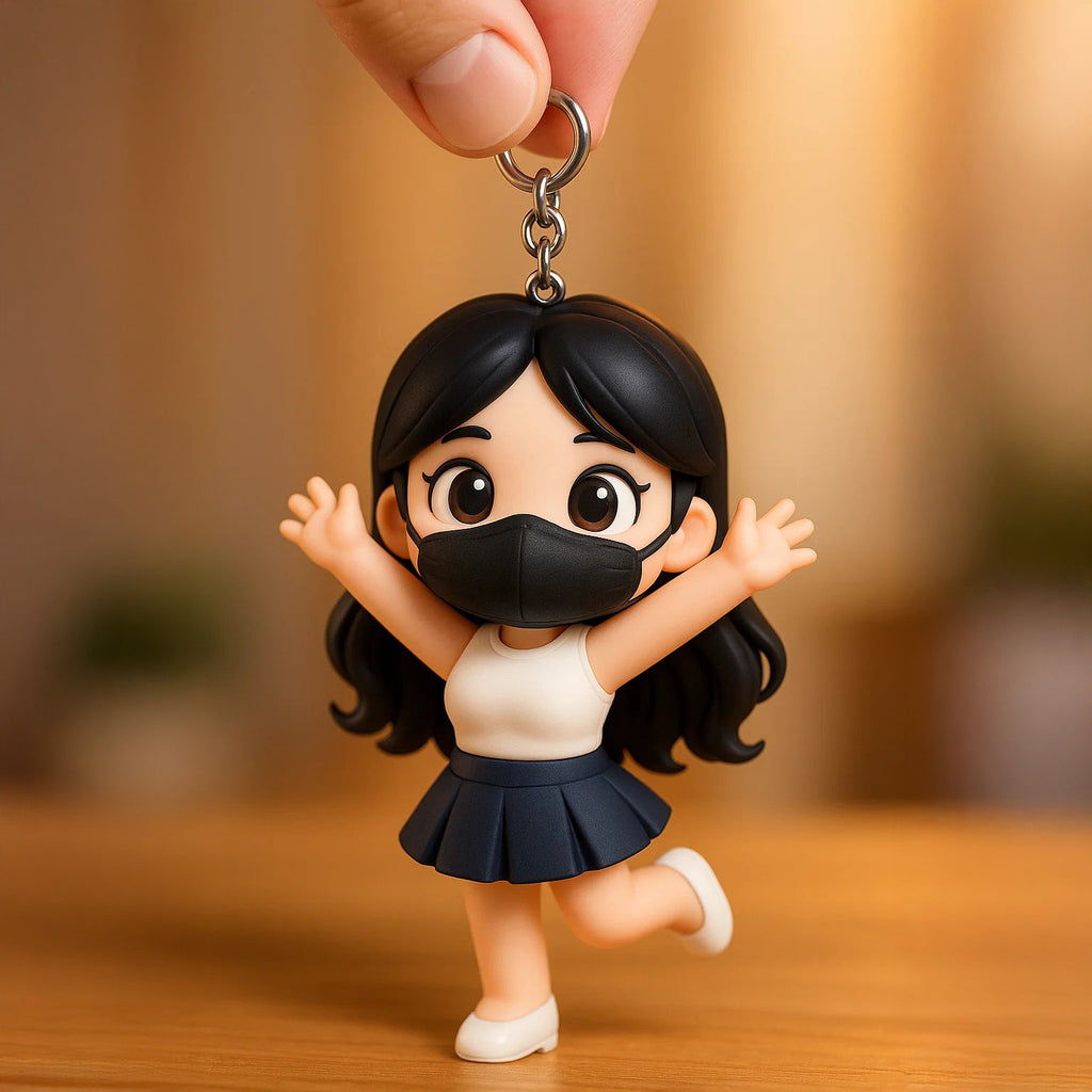 Custom 3D Keychain Figure from Your Photo Personalized Mini Doll in Business Suit Unique Gift Idea